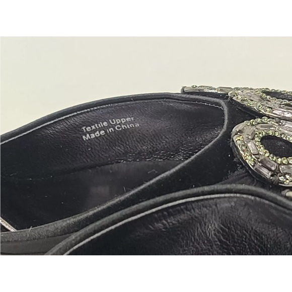 Badgley Mischka Dawn Black Satin Crystal Pump Size 10 M Womens - Picture 9 of 10